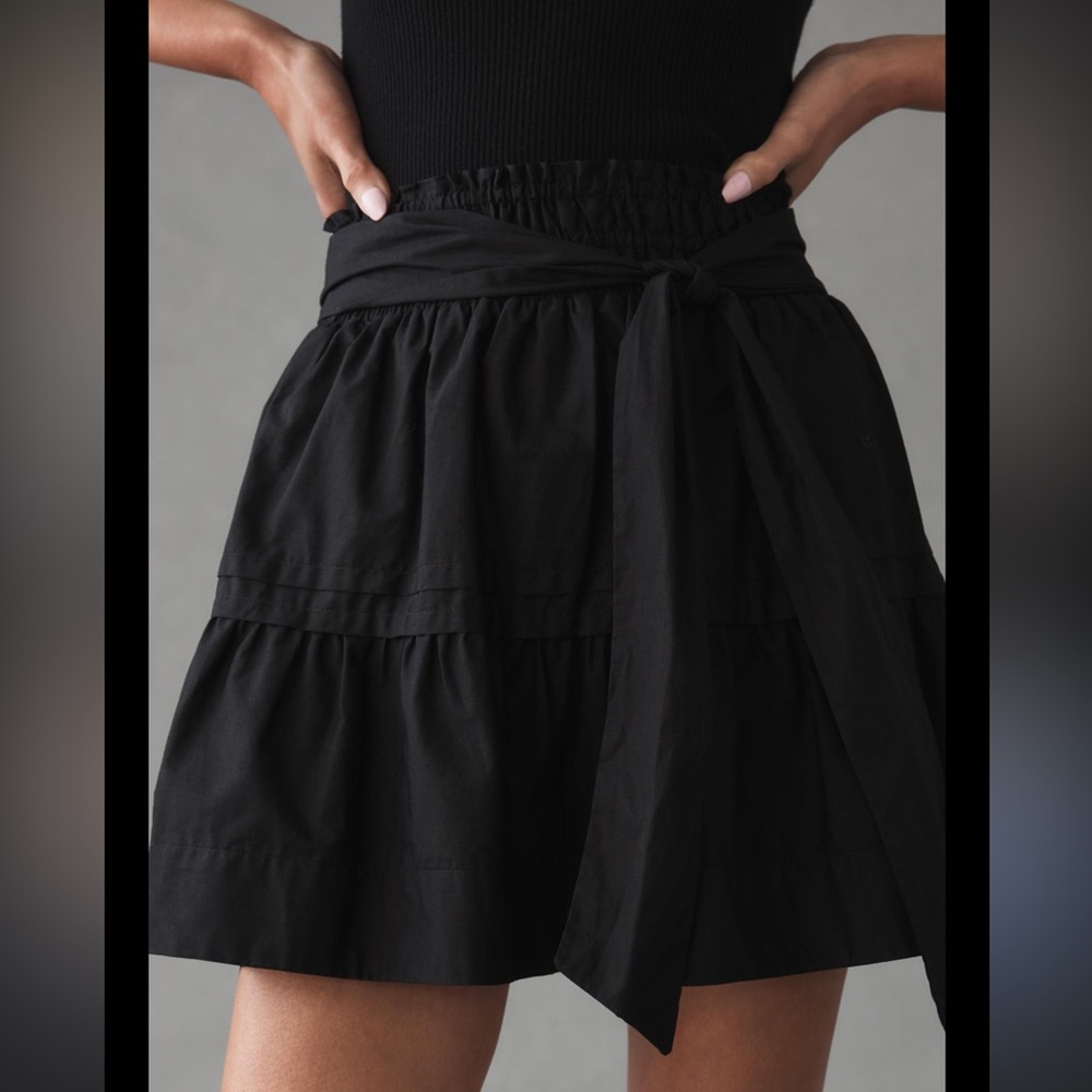 NWT Medium Meave by Anthropologie Somerset Black Mini Skirt